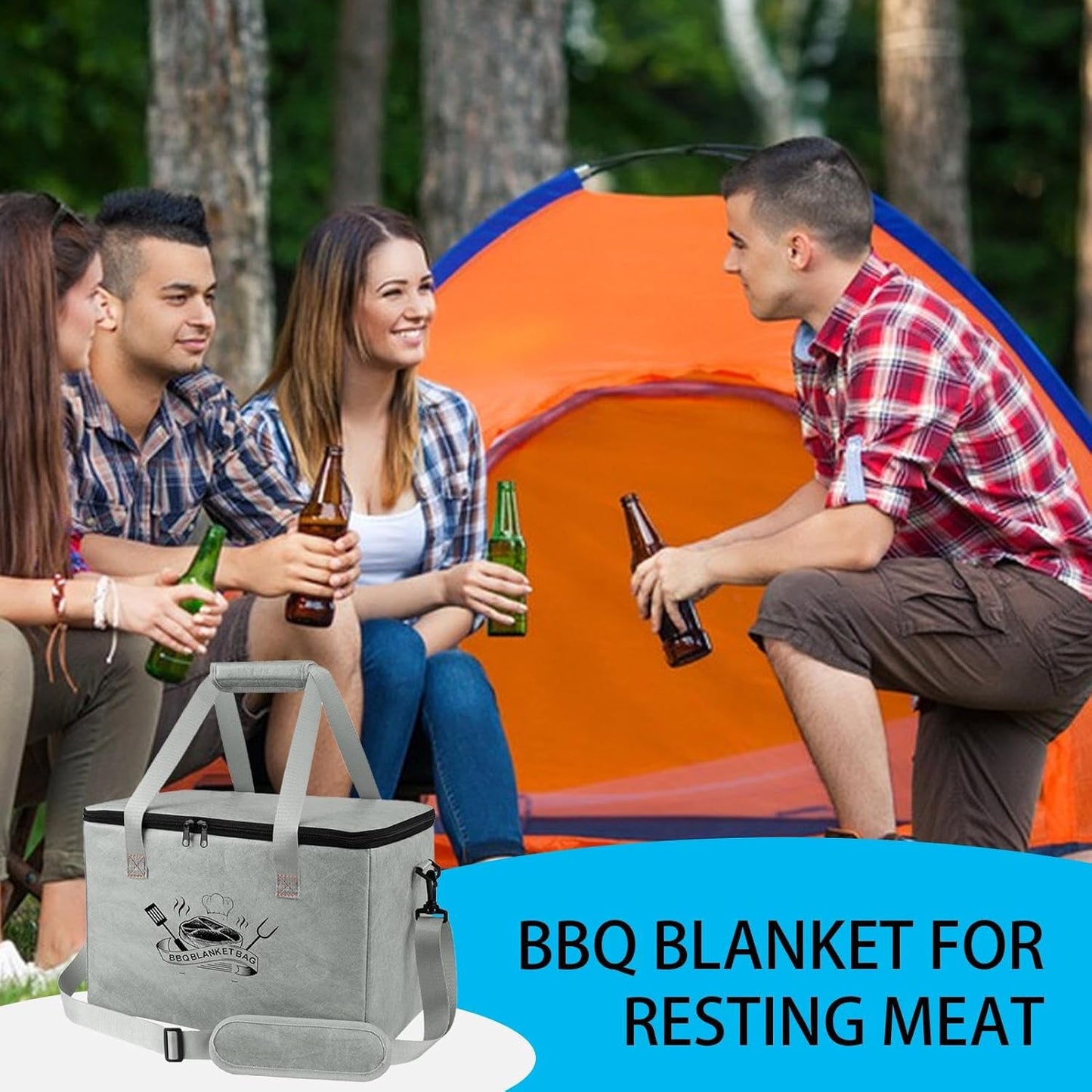 BBQ Blanket for Resting Meat – Insulated Reusable Brisket Resting Bag with Leak-Proof Aluminum Foil Lining