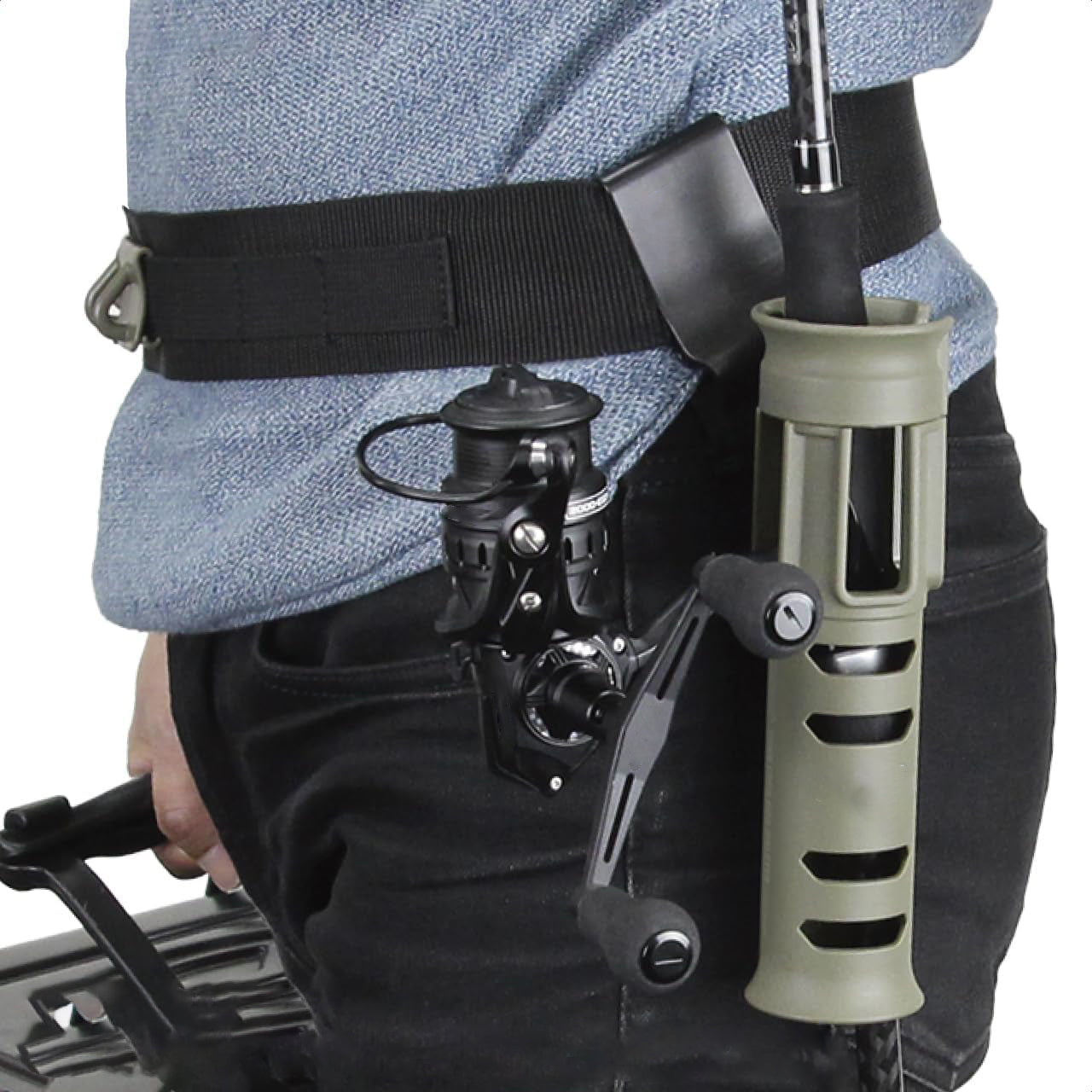 Outdoor Fishing Belt Clip Rod Holder –  Rotating Lock Holster