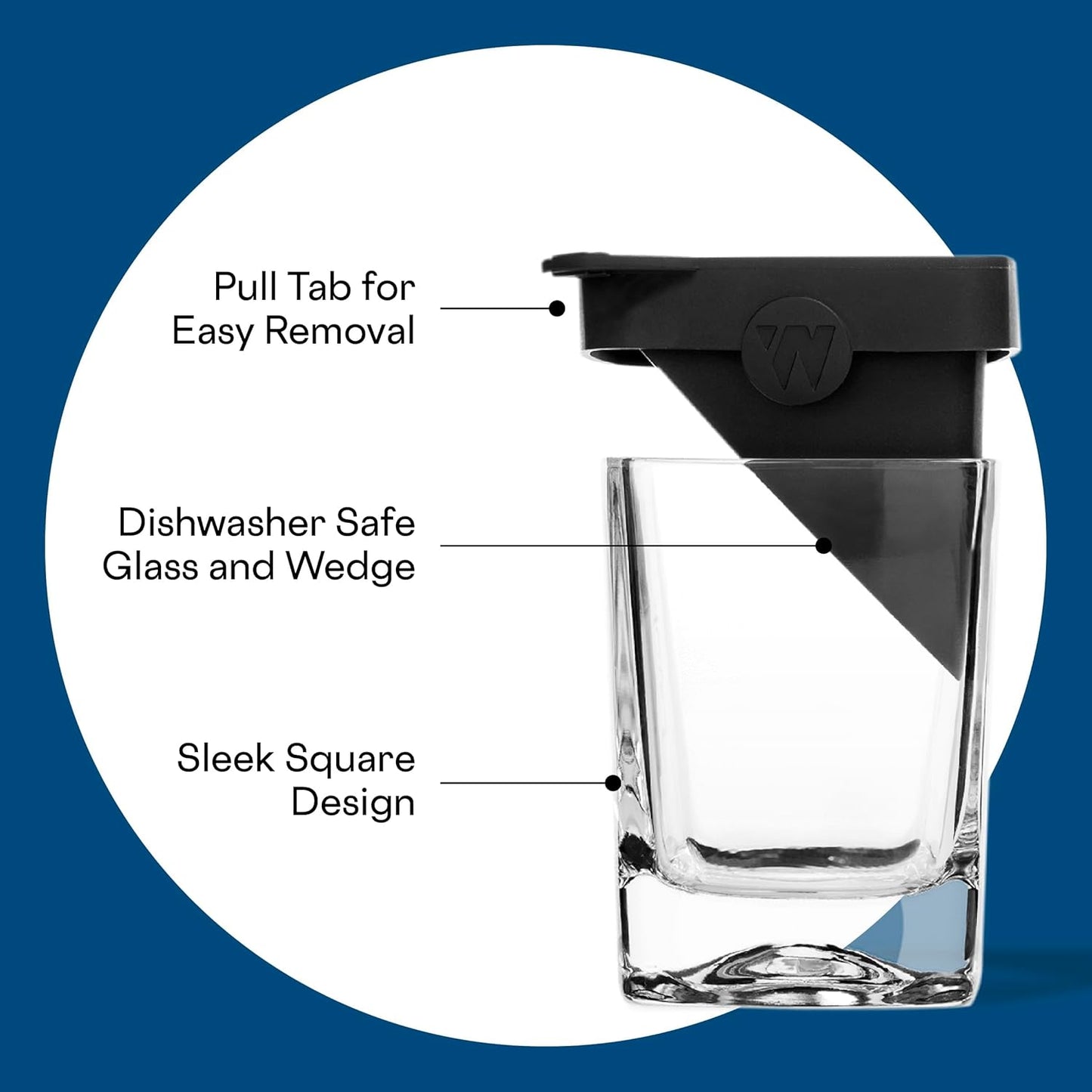 Whiskey Wedge Glass – Premium Old-Fashioned Glass with Silicone Ice Mold
