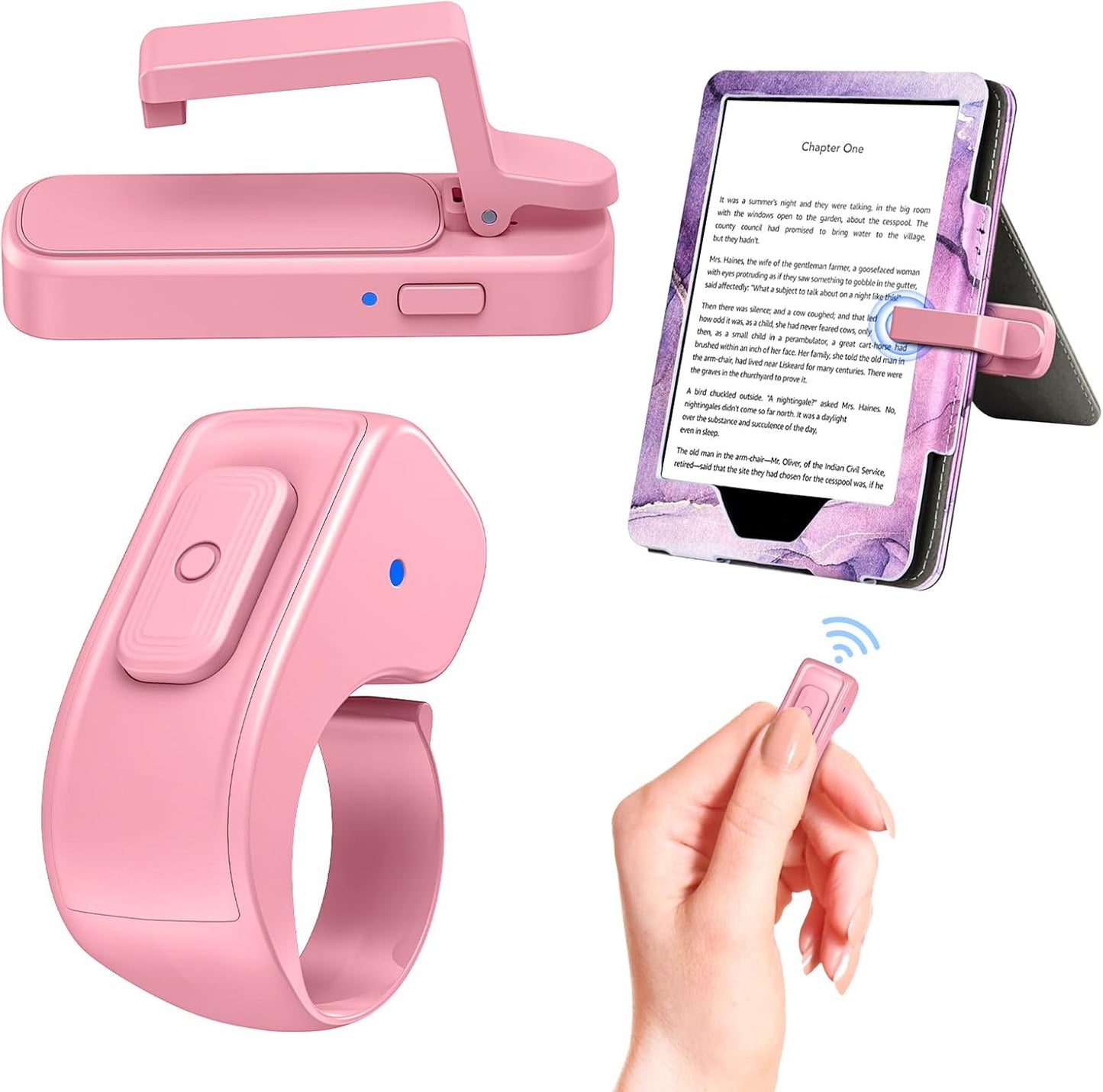 Remote Page Turner Ring for Kindle Paperwhite, Oasis, Scribe, Kobo Thick Case Compatible