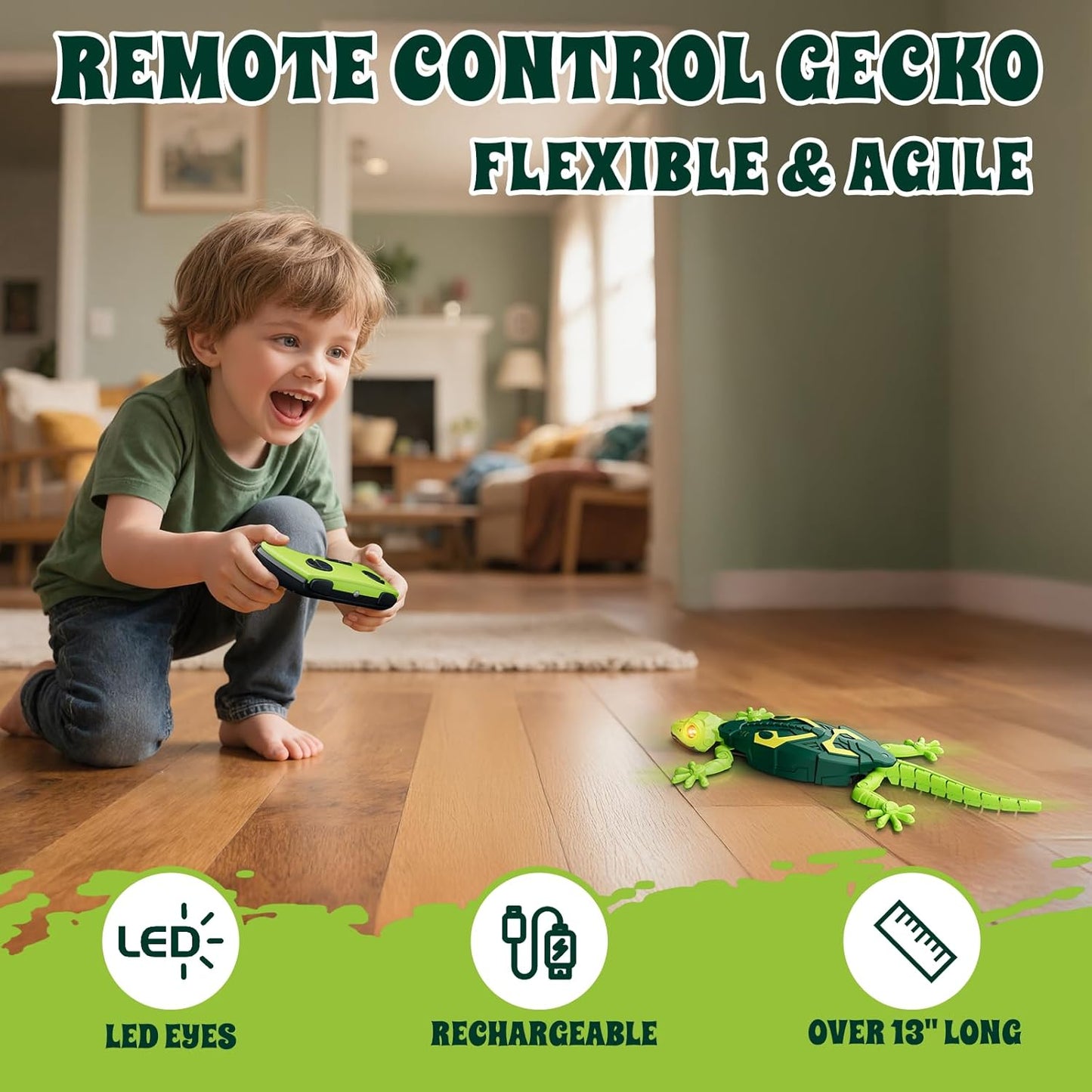 Remote Control Gecko Toy – Realistic Rechargeable Animal Toy Gift for Kids