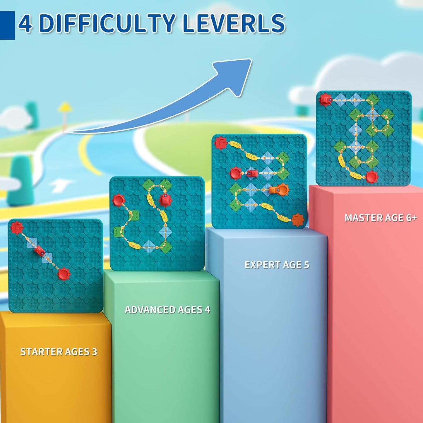 Children's Board Game STEM Learning Toy – Logic Puzzle Set with 200+ Challenges & 4 Difficulty Levels