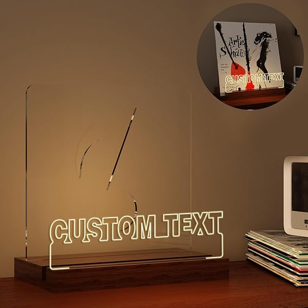 Glowing Vinyl Record Display Stand |LED Light Album Display Stand