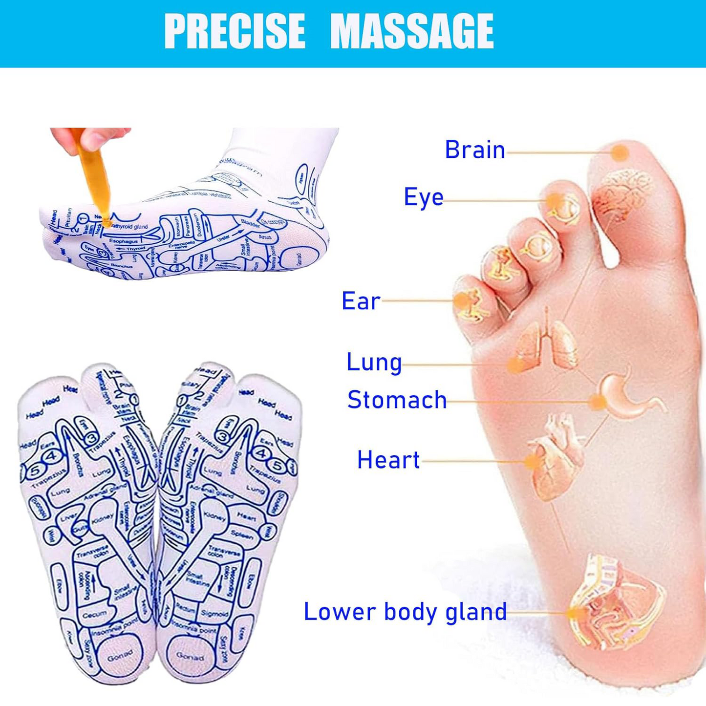 Reflexology Socks with Tools & Gloves – Complete Foot Massage Kit