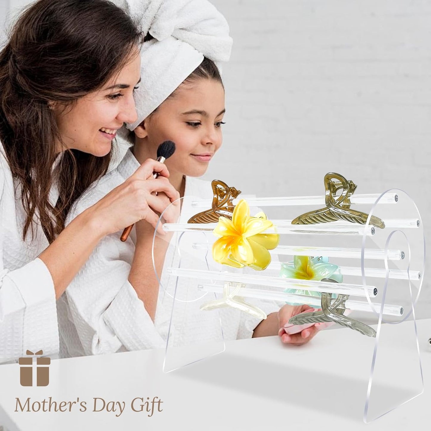 Acrylic Hair Clip Organizer | 360° Rotating Claw Clip Display Stand