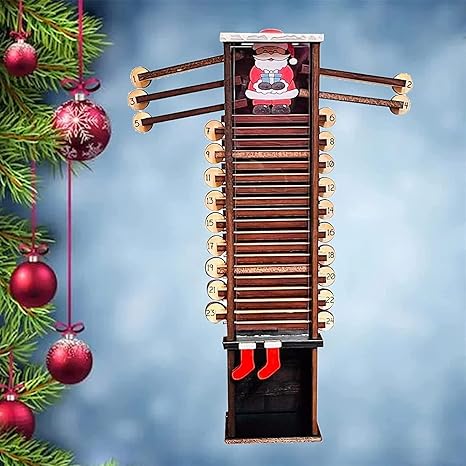 Santa Claus Chimney Countdown Advent Calendar – Wooden Holiday Decoration