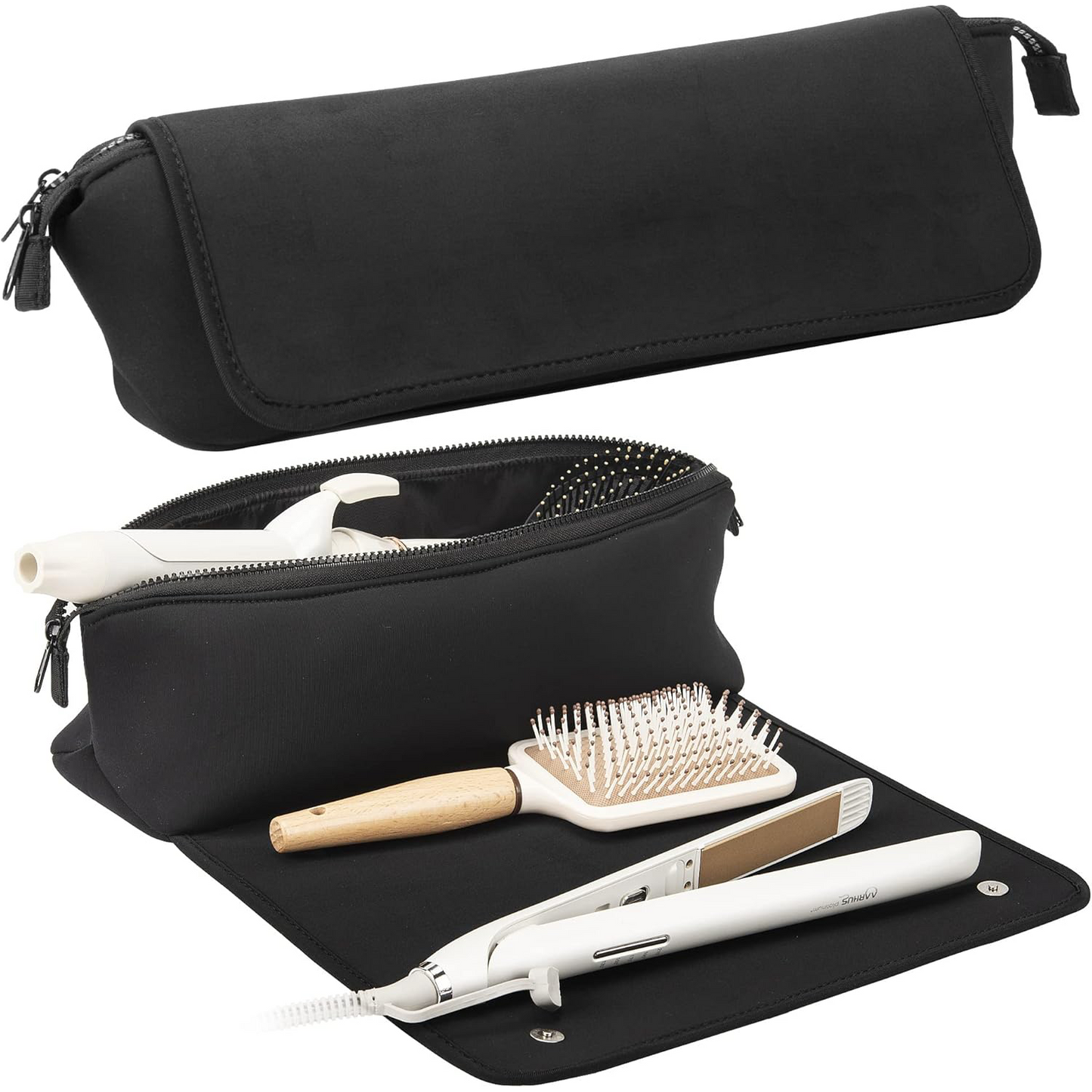 2-in-1 Hair Tool Travel Bag with Heat-Resistant Mat – Portable Storage for Straighteners, Flat Irons