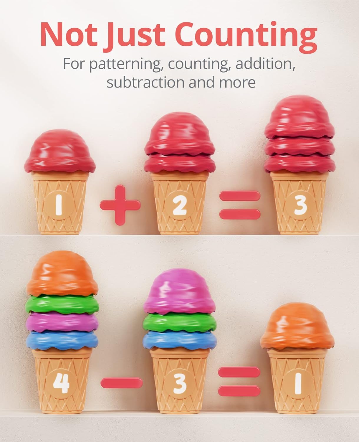 Counting Ice Cream Cones – Fun Hands-On Math Learning Toy