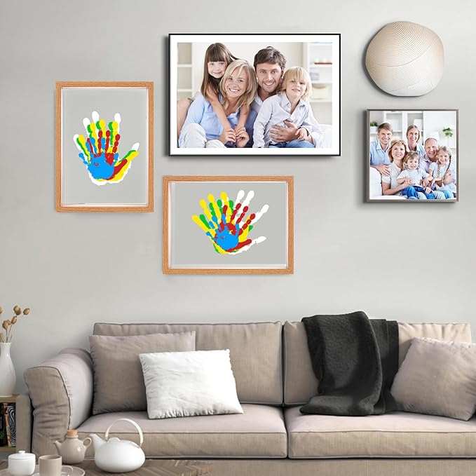Family Handprint Kit – Baby Handprint & Footprint Keepsake Frame | 5 Non-Toxic Paints | Perfect Gift for New Parents & Families