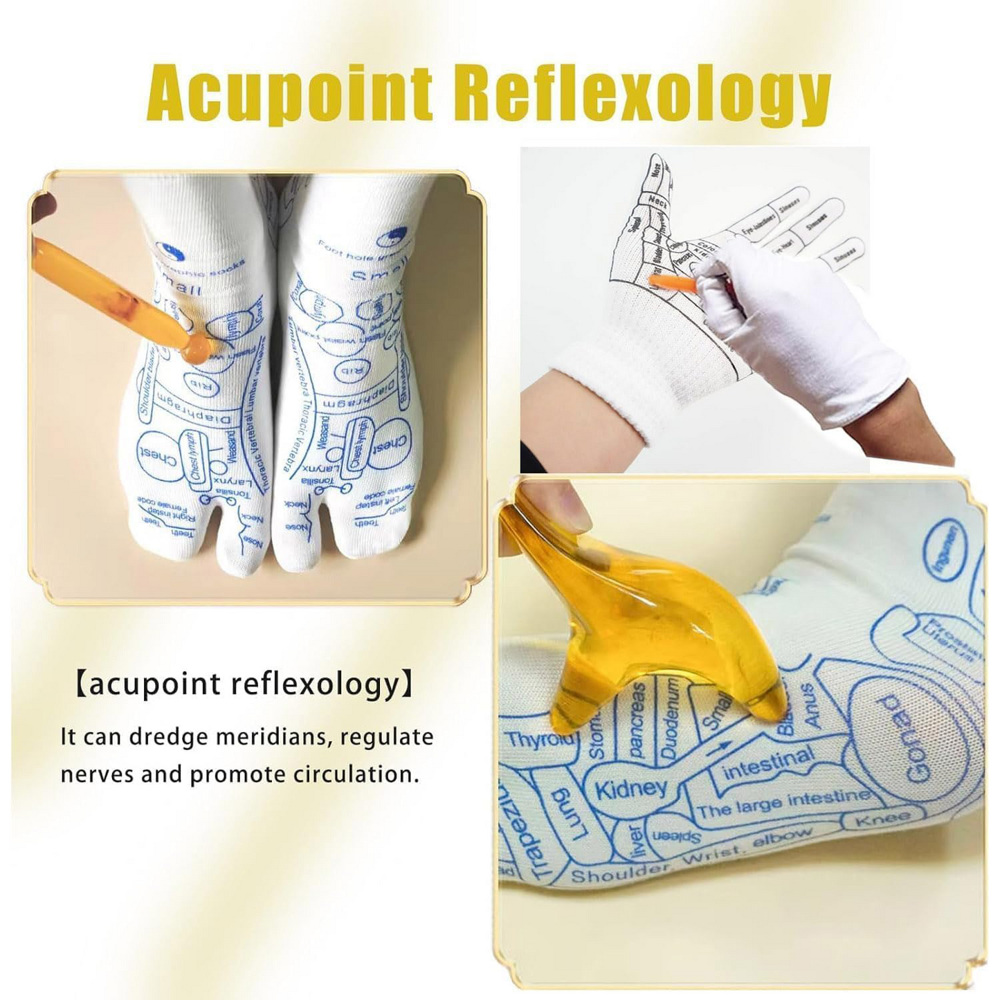 Reflexology Socks with Tools & Gloves – Complete Foot Massage Kit