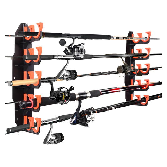 Garage Fishing Rod Rack – Wall & Ceiling Mounted Rod Holder for 10 Rods