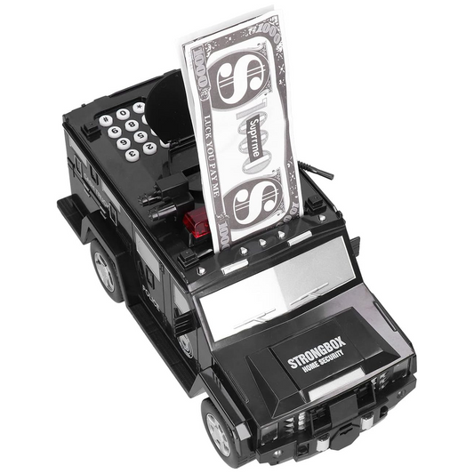 Armored Car Piggy Bank – Cool Password Toy Bank for Kids