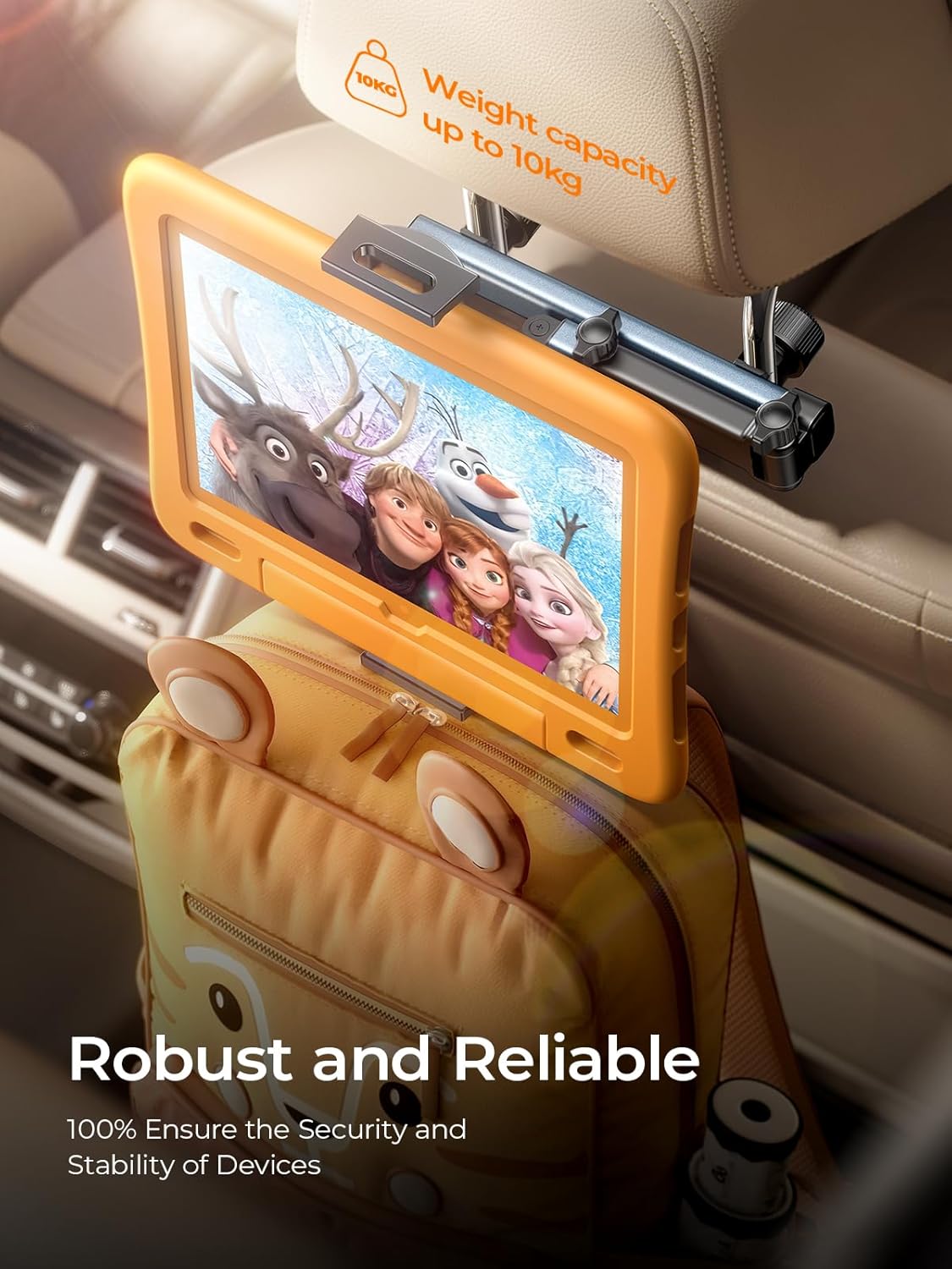 Telescopic Car Headrest Tablet Holder – Rotating Phone & Tablet Stand for Car Seat