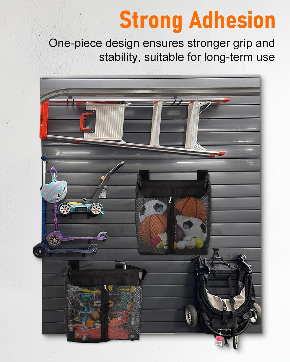 Slatwall Mesh Storage Basket with Zipper – Heavy Duty Garage Organizer