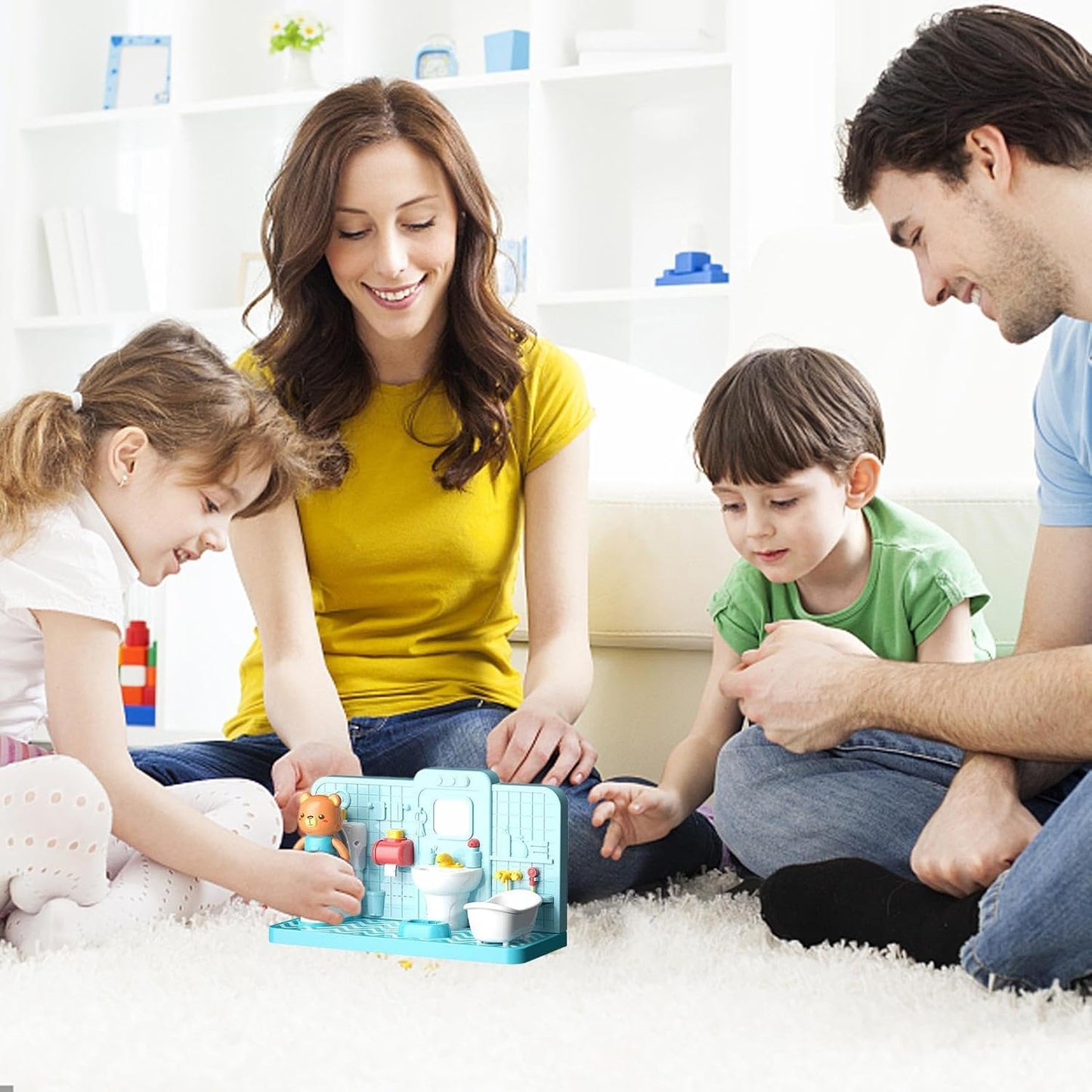 Mini Simulation Toilet Bathroom Toy Set – 3-in-1 Educational Interactive Playset for Toddlers