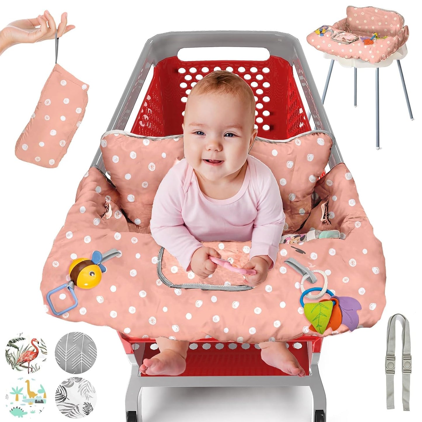 Baby Shopping Cart Cover & High Chair Cover – 100% Cotton, Multi-Functional Seat Protector | Comfortable, Hygienic, and Convenient