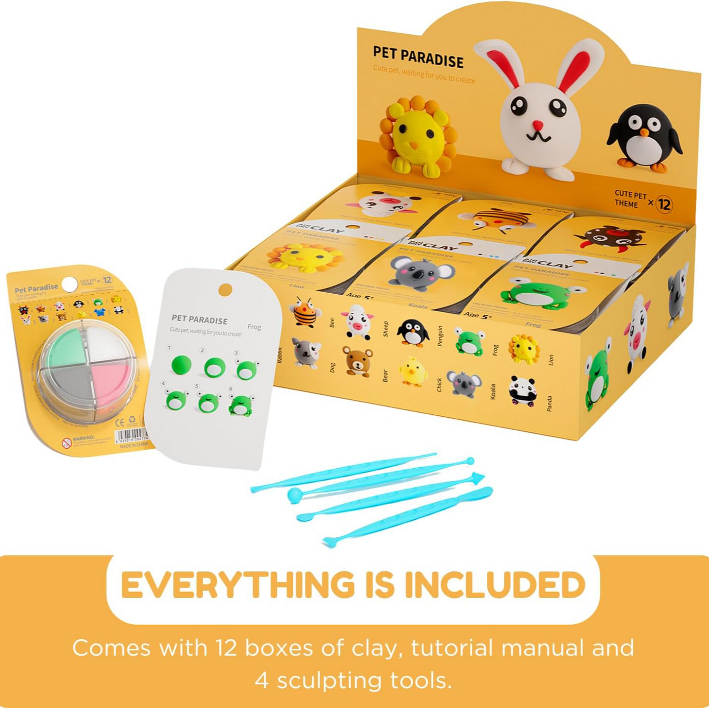 Air Dry Clay Kits – Ultra Light & Soft Modeling Clay with Tools and Tutorials for Kids