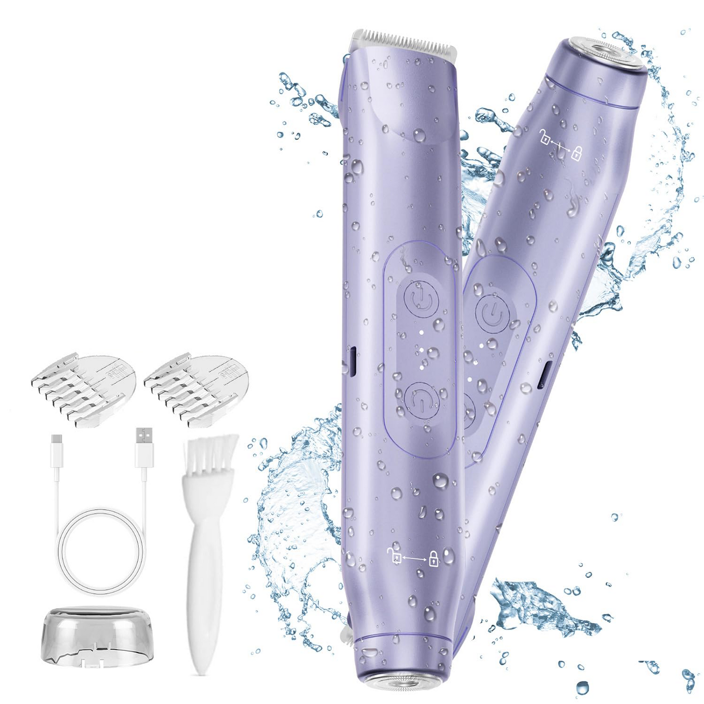 2-in-1 Women’s Electric Shaver – Dual Head Bikini Trimmer, Wet & Dry Use