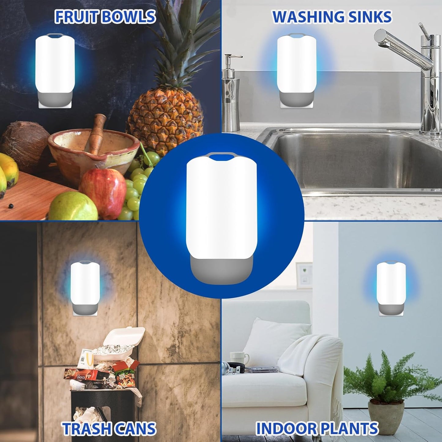 2 Fly Traps with 4 Refills – Plug-In Indoor Insect Catcher