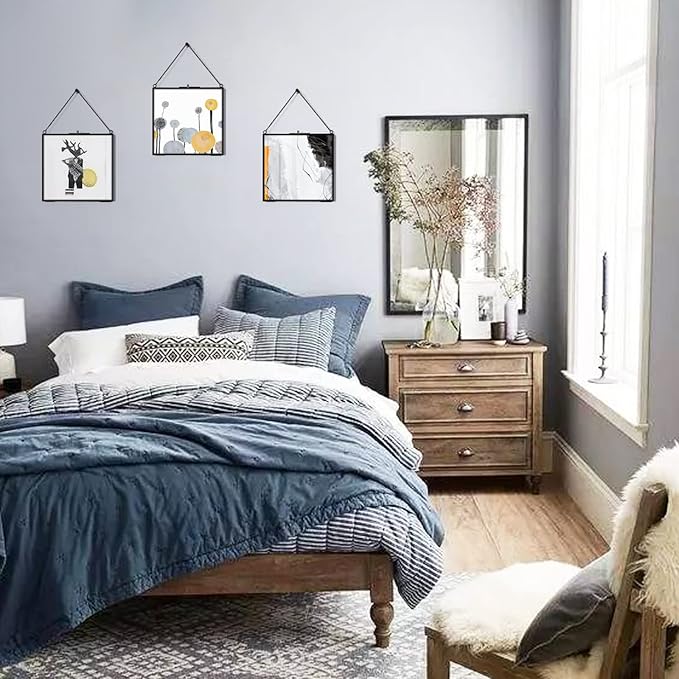 2 Pcs Hanging Glass Photo Frames – 6×6 Inch Double Glass Pressed Flower Frames