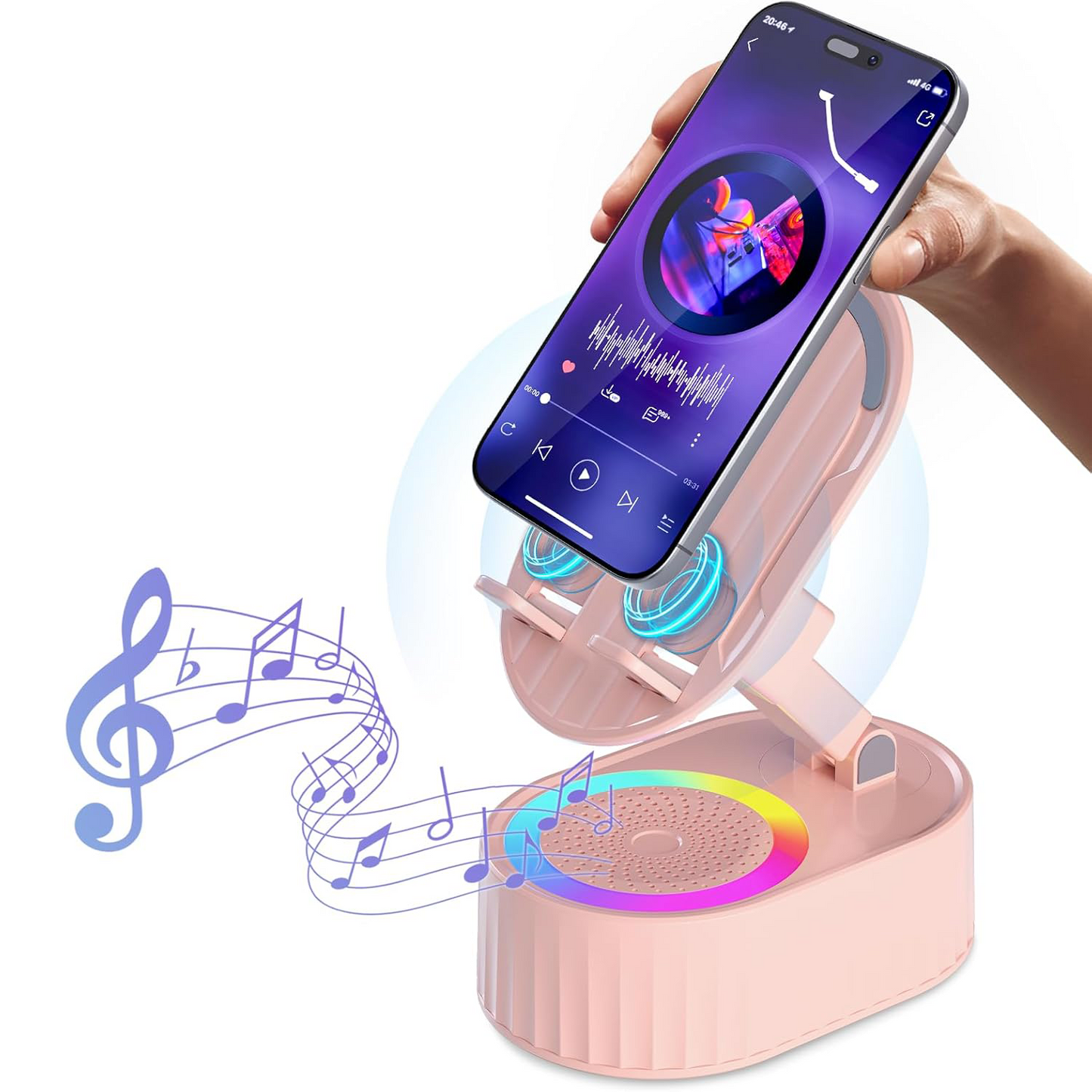 5-in-1 Wireless Bluetooth Speaker with Phone Holder & Power Bank