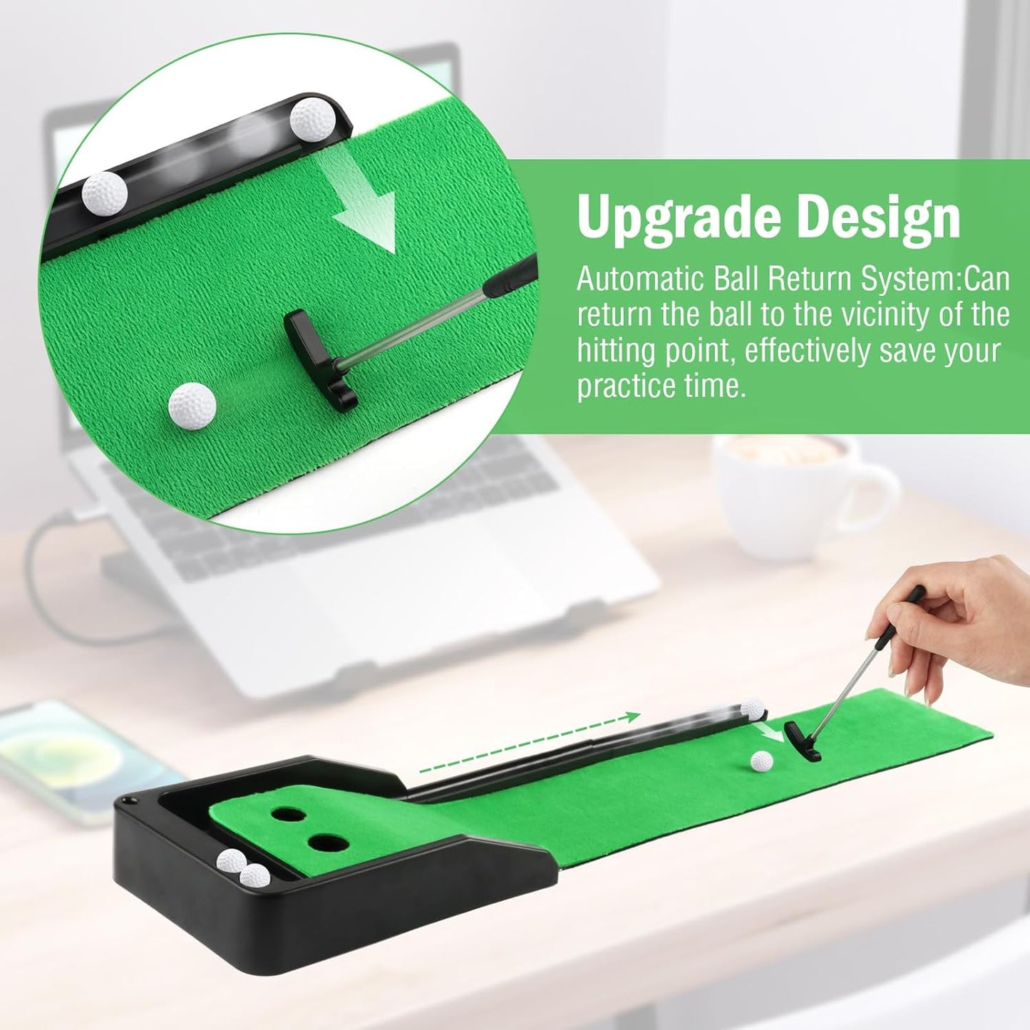 Desktop Tabletop Putting Game – Fun Office Desk Golf Gift for Golf Lovers