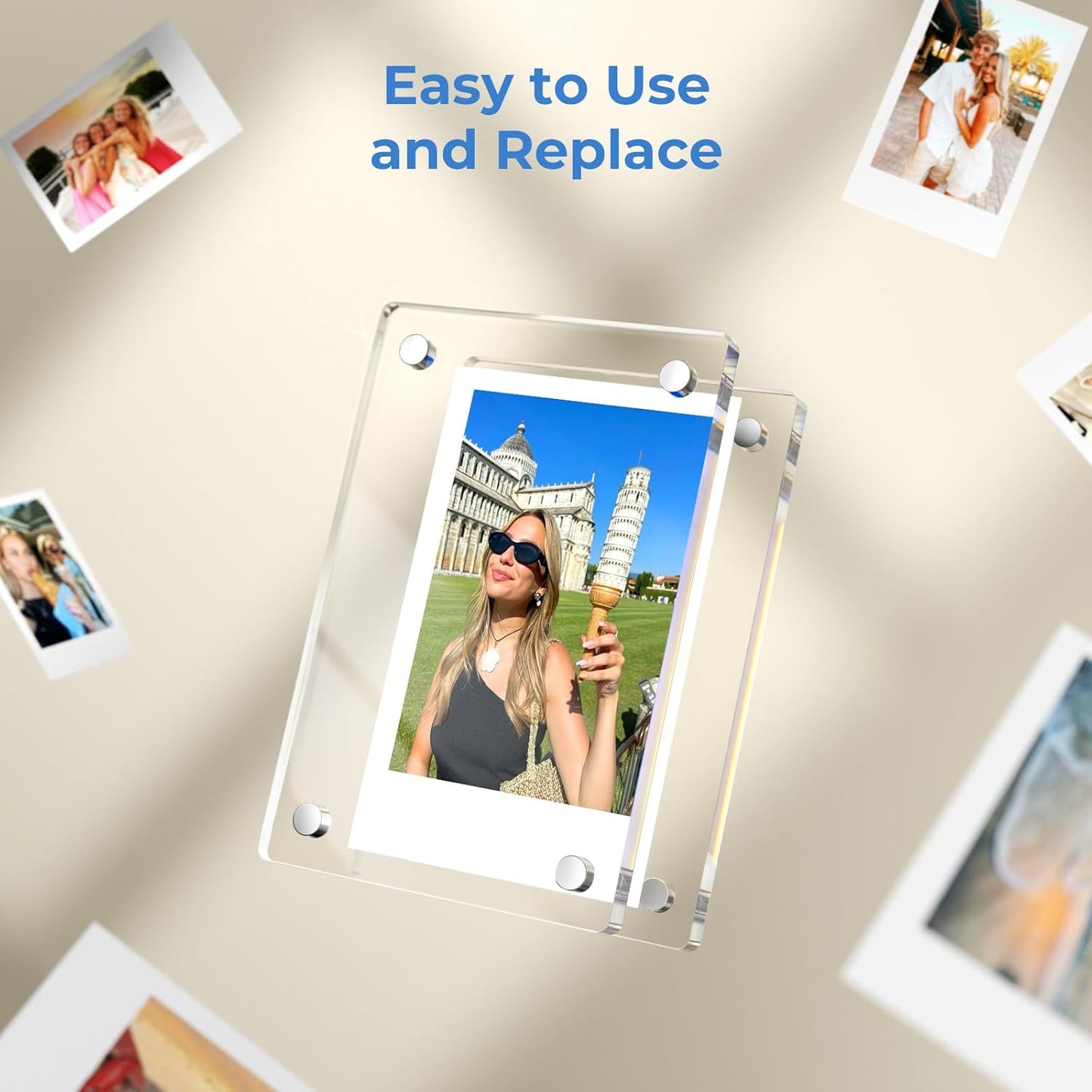 Acrylic Magnetic Fridge Frame – Double-Sided Clear Display for Instax Mini Photos