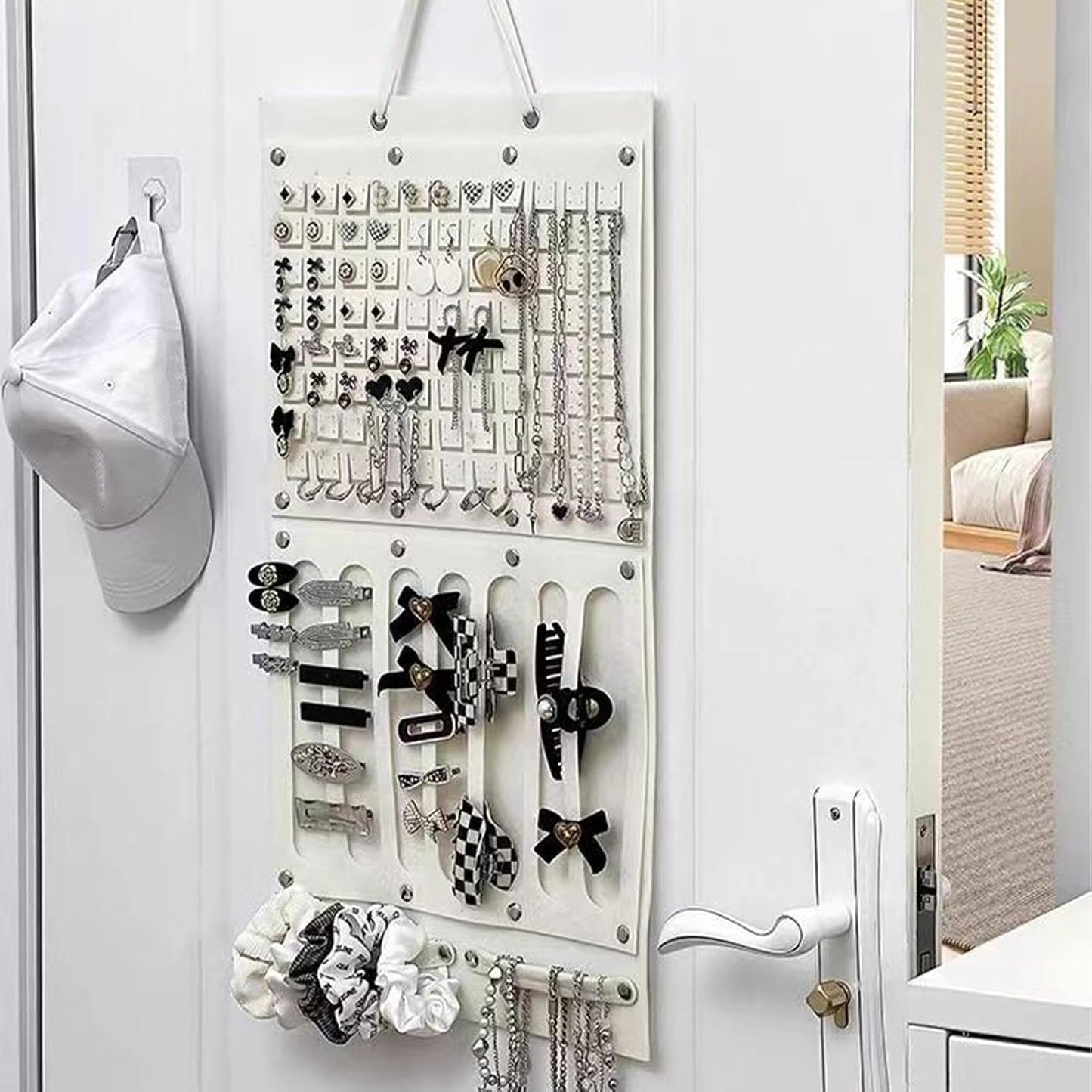 Girls’ Hair Accessories Organizer – Wall-Mounted Felt Storage Box for Headbands