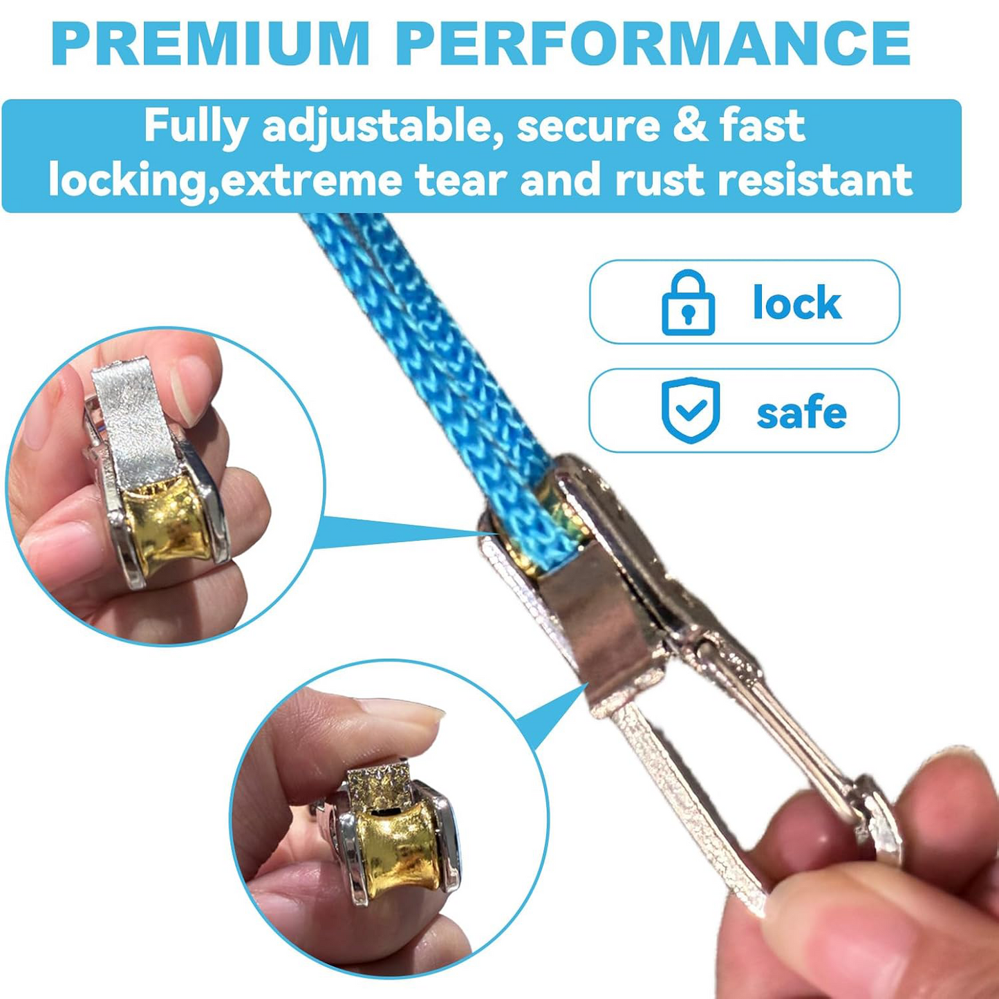 Rope Tensioner with Brass Roller & Stainless Steel Spring – Easy Paracord Adjuster for Outdoor Use