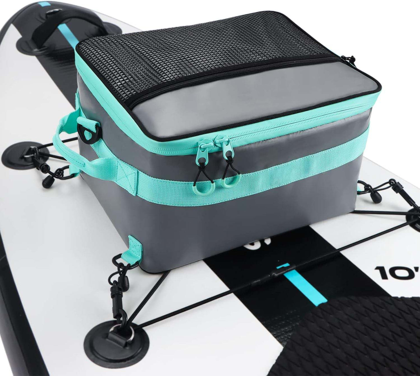 Waterproof Paddleboard Cooler – Durable PVC SUP Cooler Deck Bag with Mesh Top Pocket