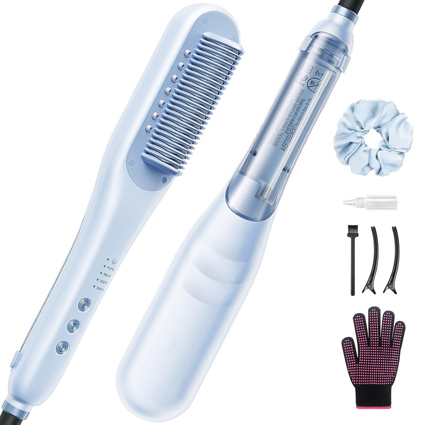 Steam Hair Straightener Brush – 3-in-1 Straightening, Combing & Steam Hair Care