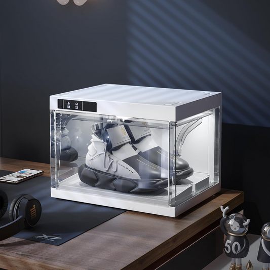 Smart LED Shoe Display Box – Stackable, Automatic & Stylish Storage Solution