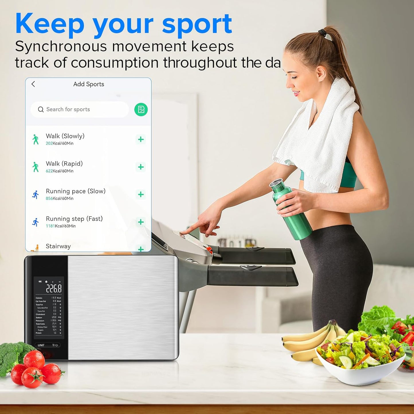 Smart Digital Kitchen Food Scale with Nutrition Calculator