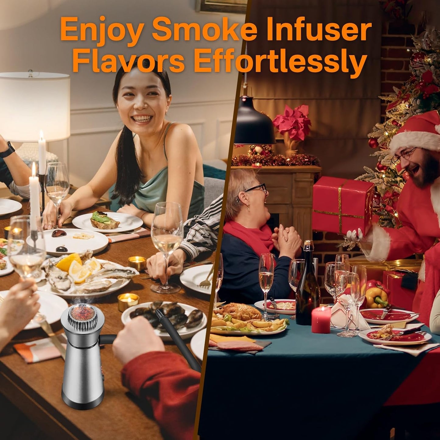 Cocktail Smoker Kit – Portable Smoking Gun with 4 Flavors Wood Chips & Cup Lid