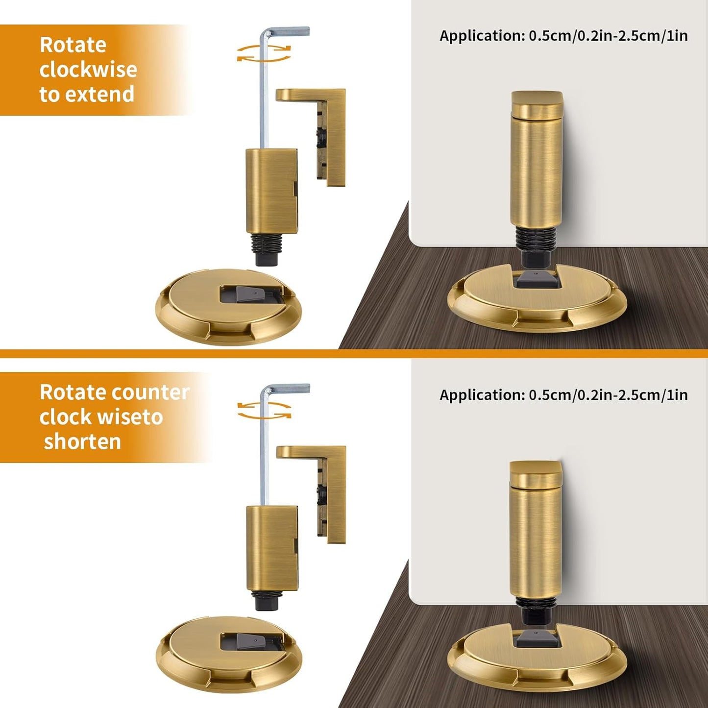 Adjustable Door Stopper – Heavy-Duty No-Drill Floor Mount