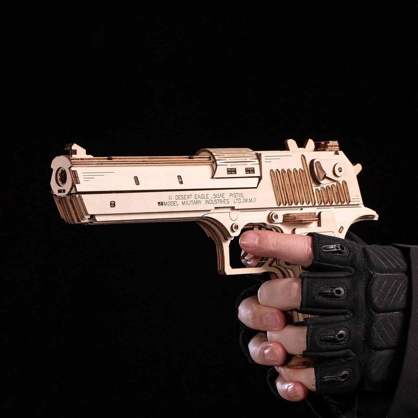 Adult Wooden Puzzle Desert Eagle Rubber Band Gun – 3D Metal & Wooden Model Kit