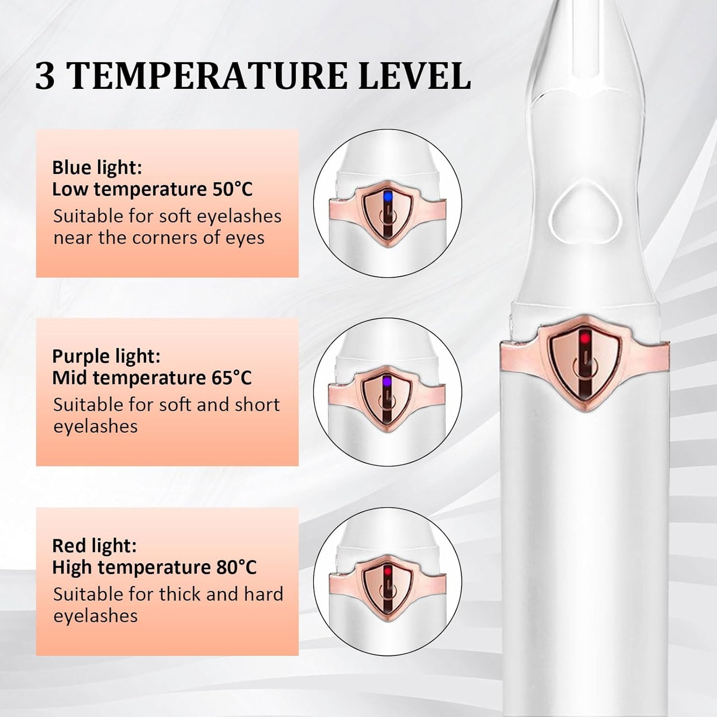 Portable USB Heated Eyelash Curler – 3 Temperature Modes for Long-Lasting Curls