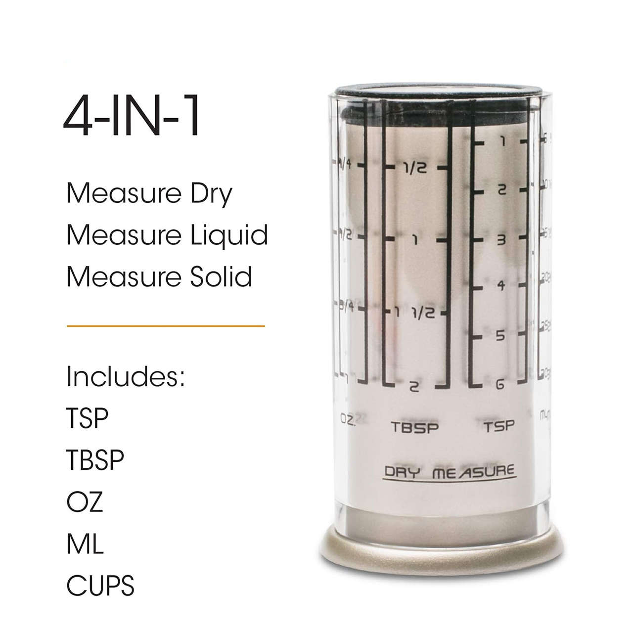 Cook’s Pro Adjust-A-Measure Set, 3-Piece, Satin,Black and Silver