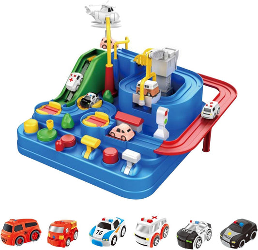 Adventure Car Track Toy Set – Preschool Rescue & Racing Play for Kids