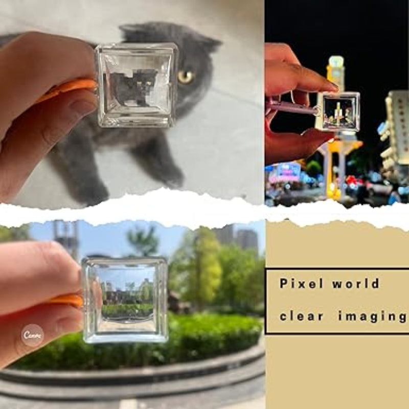 Pixel Filter Keychain – Minecraft-Style Mosaic Mirror On the Go