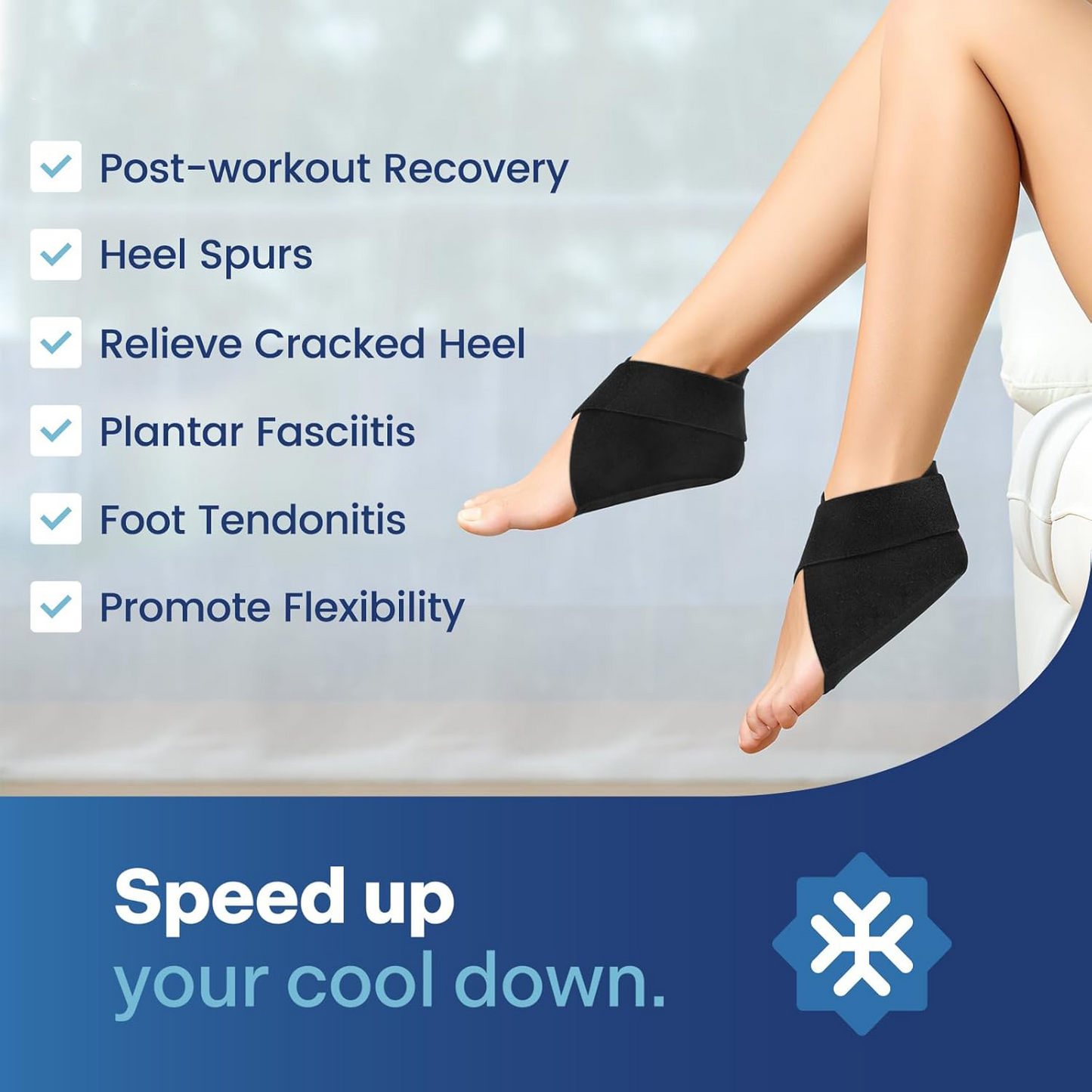 Reusable Heel Ice Pack – Hot & Cold Therapy Gel Wrap for Heel Spurs, Plantar Fasciitis & Foot Pain Relief (2 Pack)