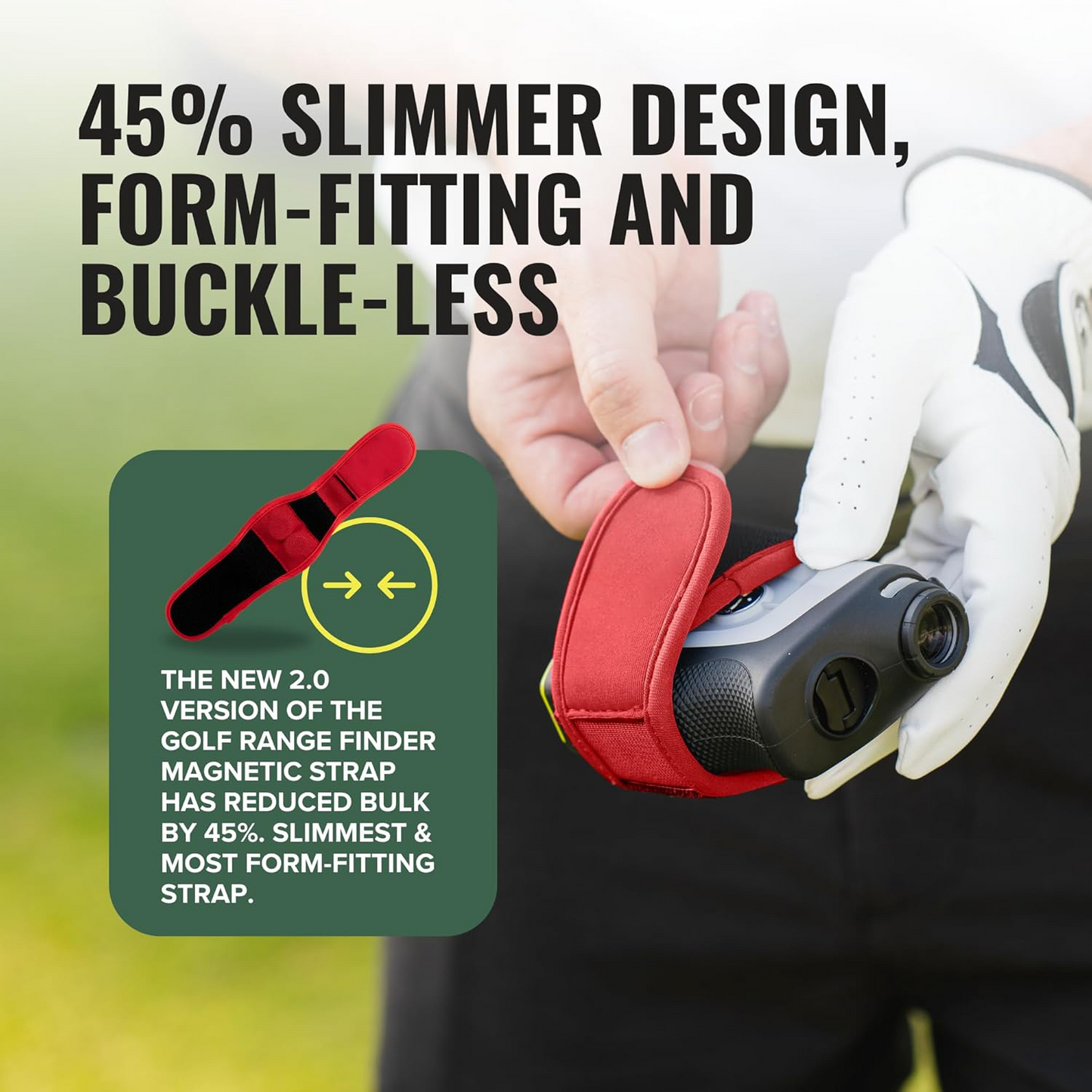 Ultra-Slim Golf Rangefinder Magnetic Strap – Buckle-Free Secure Fit for All Rangefinders