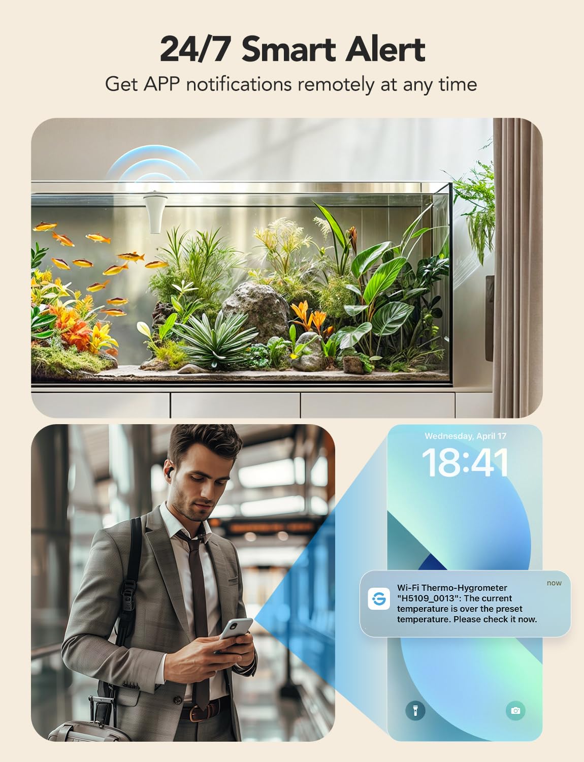 Smart Pool Thermometer with Wi-Fi Gateway | Digital Wireless Water Temperature Monitor