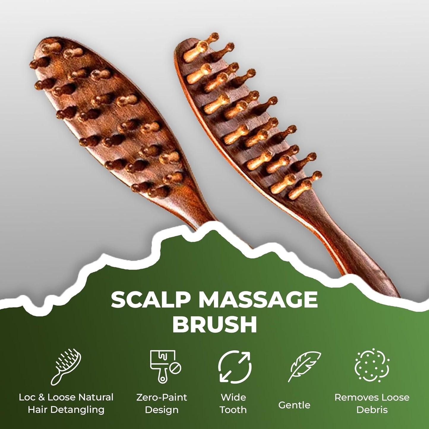 Natural Sandalwood  Brush – Ergonomic Dreadlock & Twist Brush