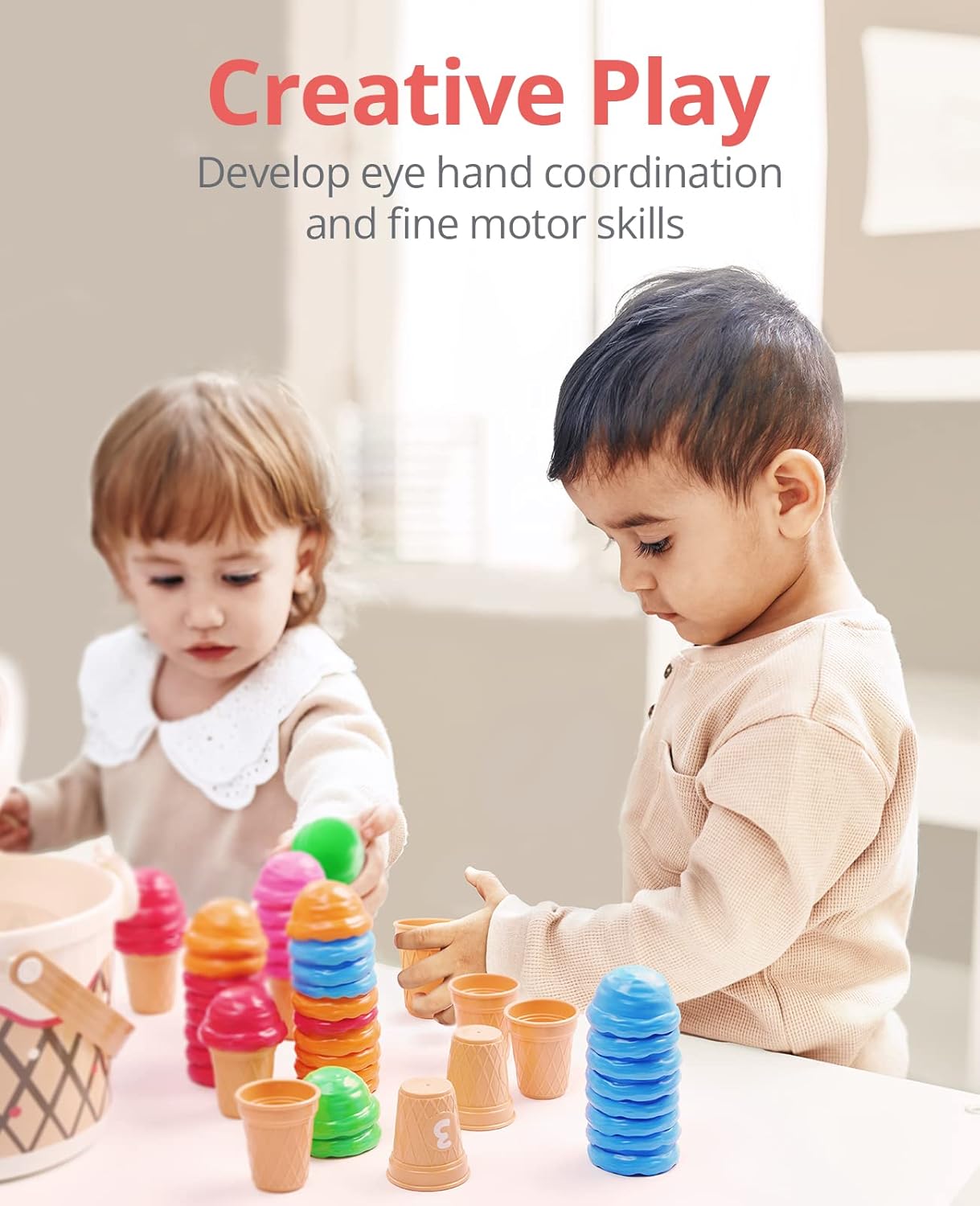 Counting Ice Cream Cones – Fun Hands-On Math Learning Toy