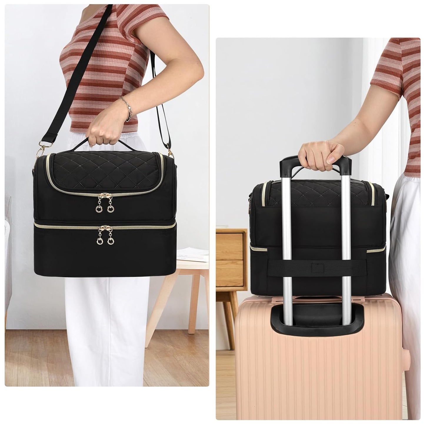 Portable Nail Polish Storage Box | Travel Nail Art Organizer for 45 Bottles & LED Lamp