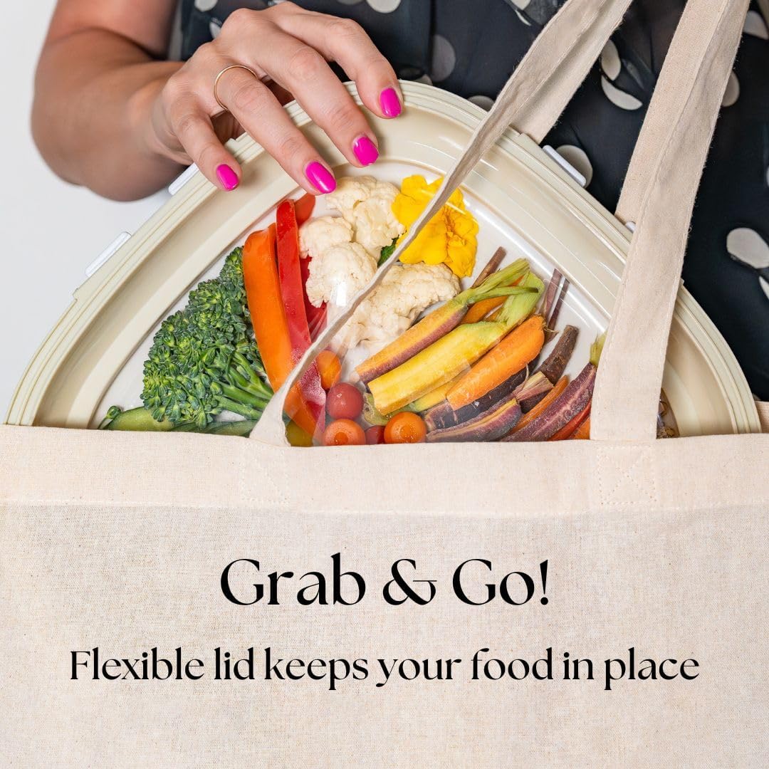 Portable Snack Trays – Rectangular Food Containers with Stretch Lids