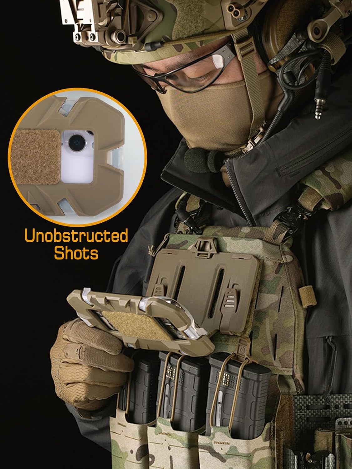 Tactical Chest Phone Mount – Secure Silicone-Grip for 4.7–6.7" Phones