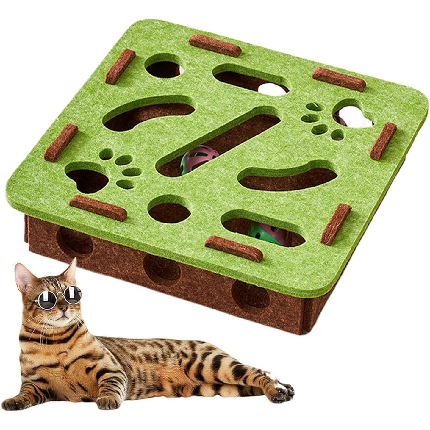 Cat Puzzle Toy – Interactive Scratching & Bell Maze Game