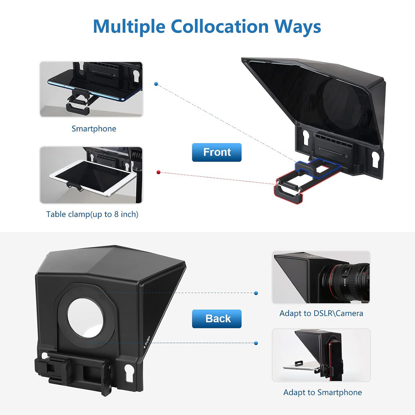 T2 Teleprompter – Clear Script Display for Cameras &amp; Smartphones